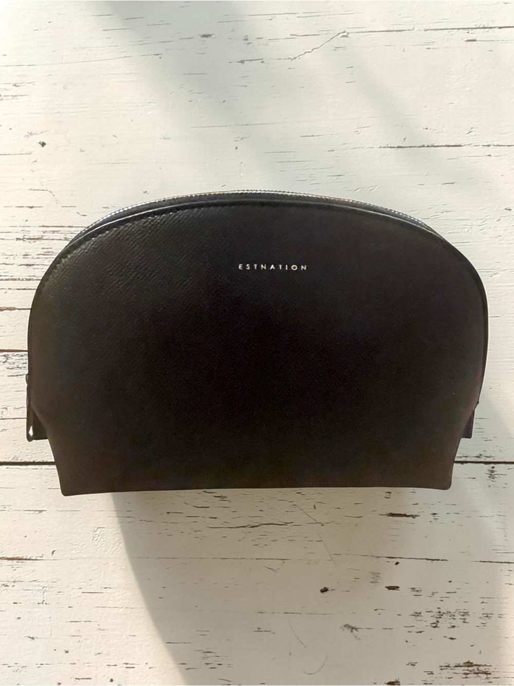 ๐ชท ESTNATION Black Leather Travel Toiletry Bag